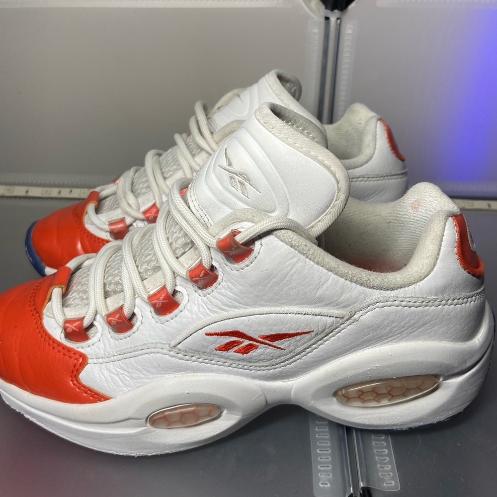 Big Kids Youth Size 5 | Womens Size 6.5 Reebok Question Low White Red Ice